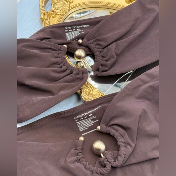 🆕 CHRISTOPHER ESBER 🧿 NWOT Brown Orbit Bikini Set - Sz AU 10 / US 6 - Picture 16 of 16